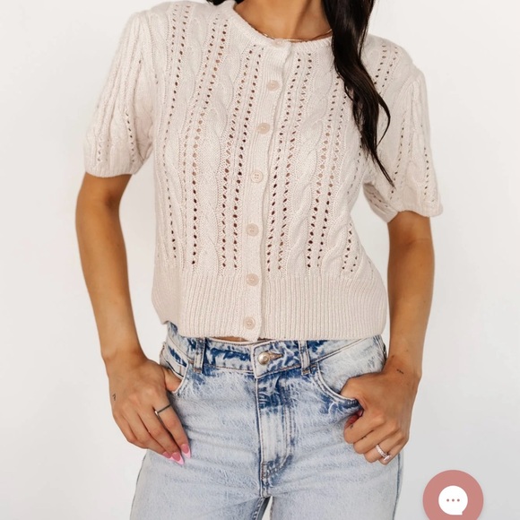 Baltic Born Cream Cable Knit Cardigan Top - Picture 4 of 4